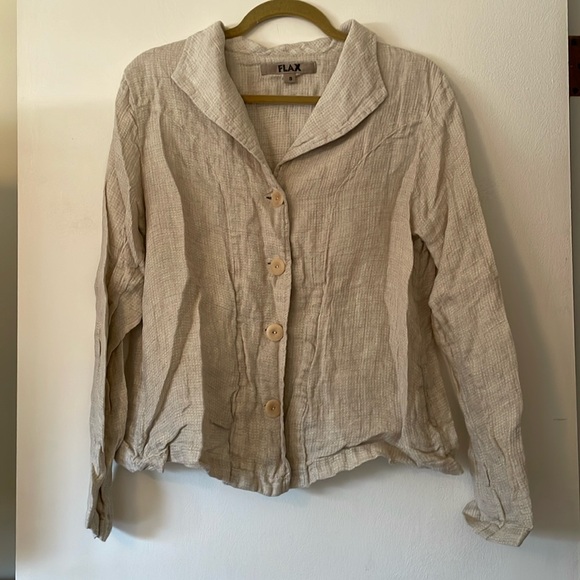 Vintage Flax Button Up Blazer Size Small - Picture 2 of 6